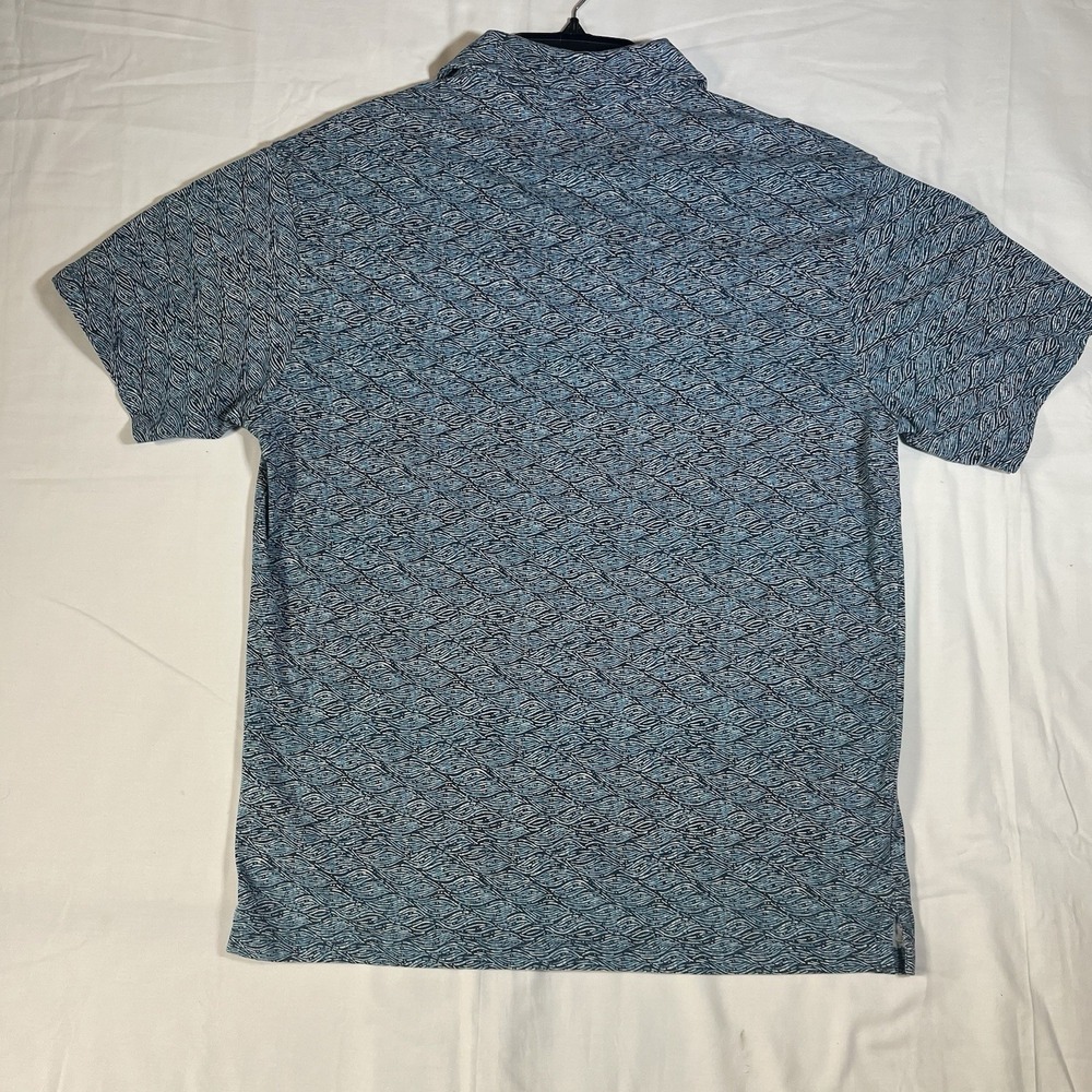 Fish Hippie Co. Mens L Polo Golf Stretch Performance Glen Blue Pocket Casual - Picture 7 of 7